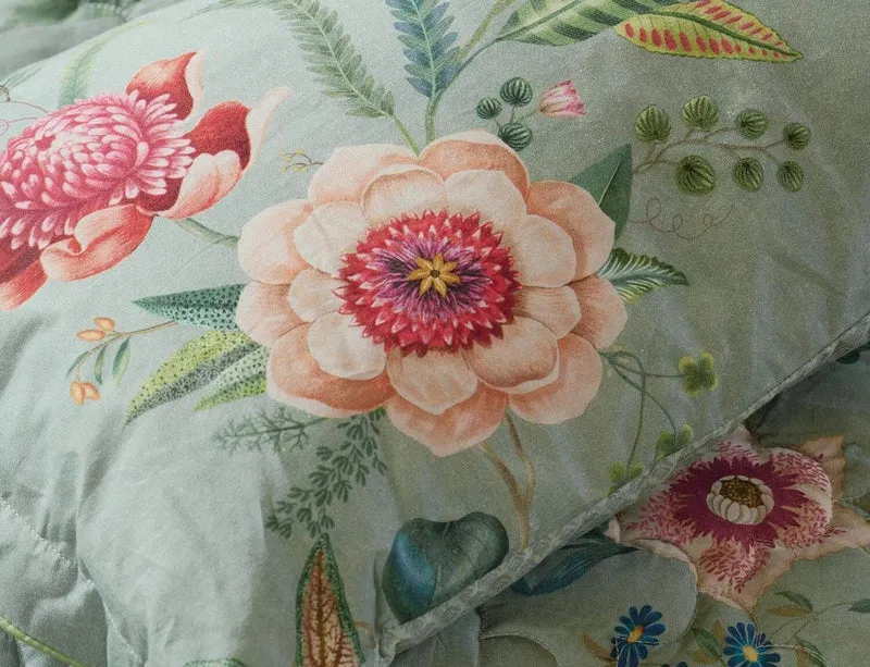 Coussin Percale de coton - EVERBLOOM Vert