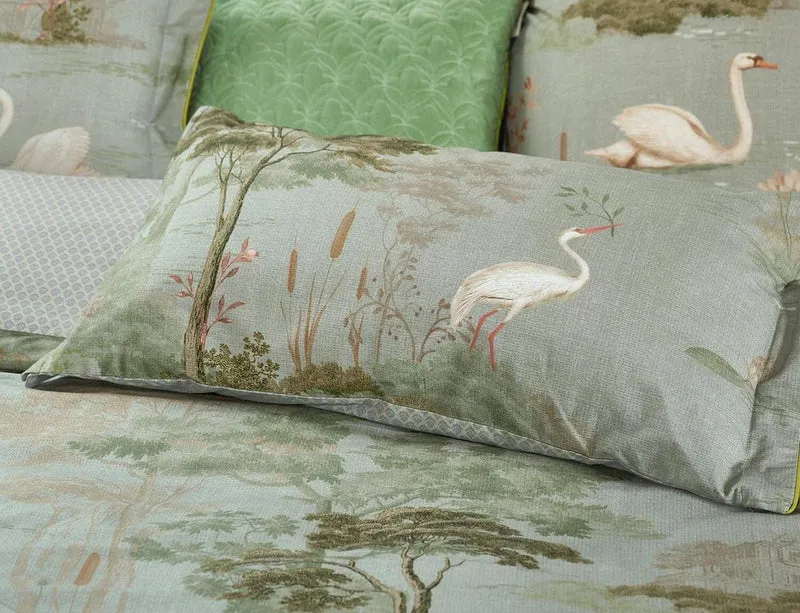 Coussin Percale de coton - DARJEELING DAYS Vert