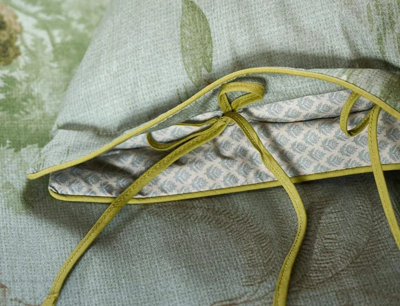 Coussin Percale de coton - DARJEELING DAYS Vert