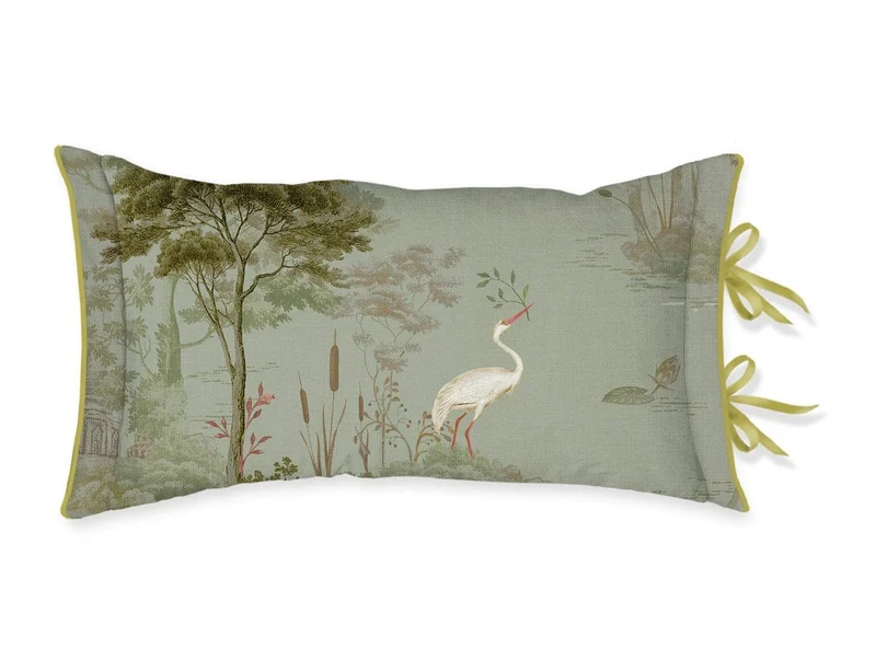Coussin Percale de coton - DARJEELING DAYS Vert