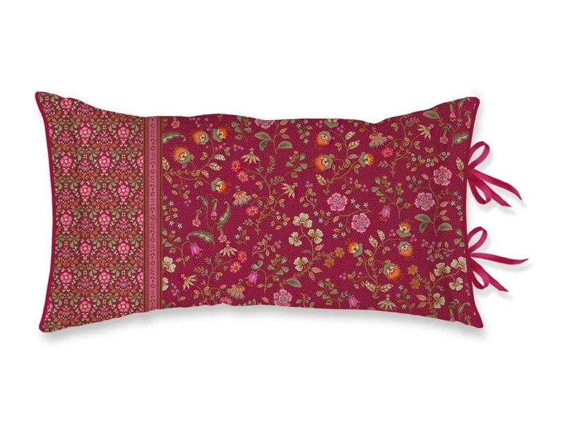 Coussin Percale de coton - FLORA BANGALORE Rose foncé