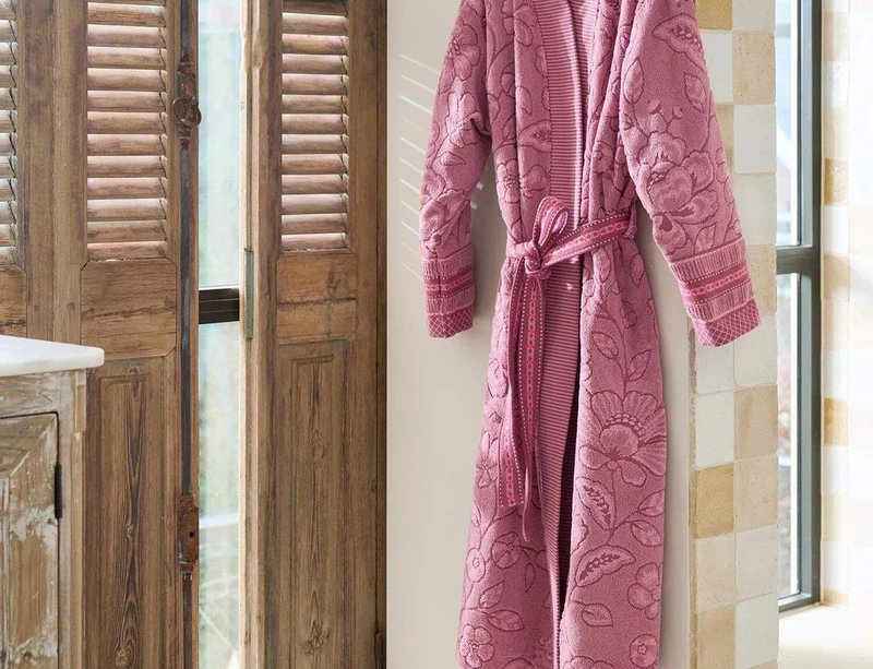 Peignoir Coton - JASMIN JACQUARD Rose clair