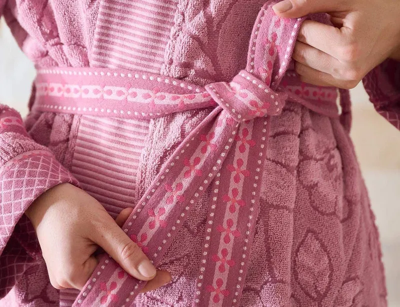 Peignoir Coton - JASMIN JACQUARD Rose clair