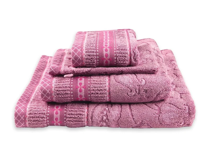 Drap de douche Coton - JASMIN JACQUARD Rose clair
