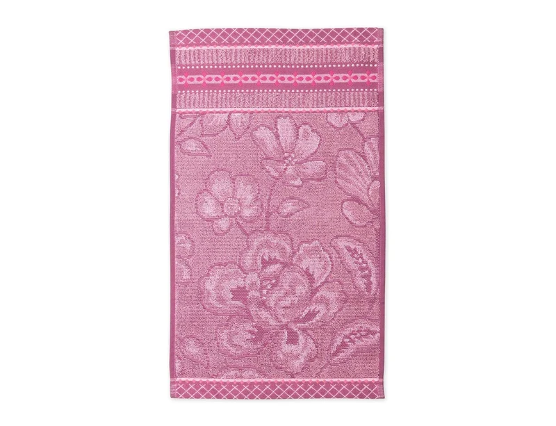 Serviette invité Coton - JASMIN JACQUARD Rose clair