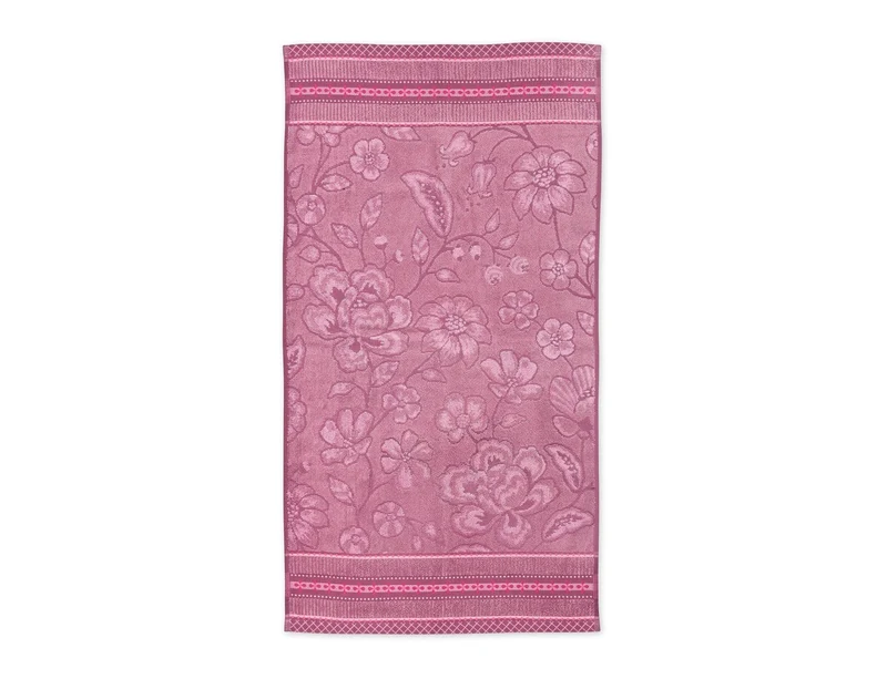 Serviette de toilette Coton - JASMIN JACQUARD Rose clair