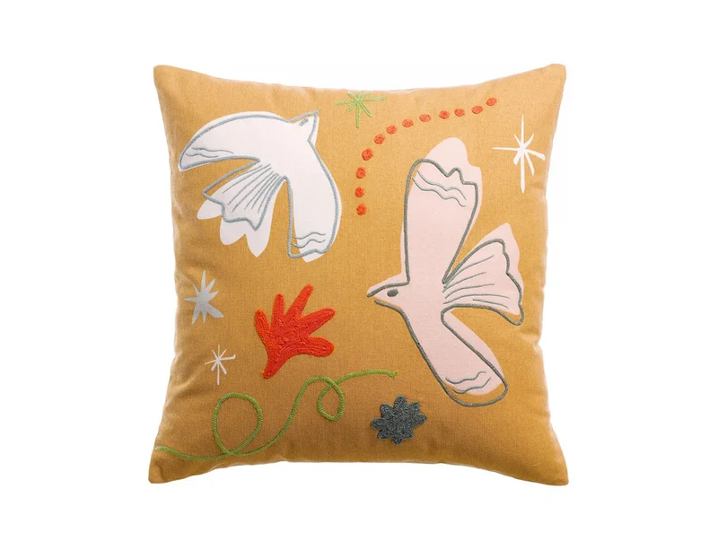 Coussin Coton Brodé - ANKA Cannelle