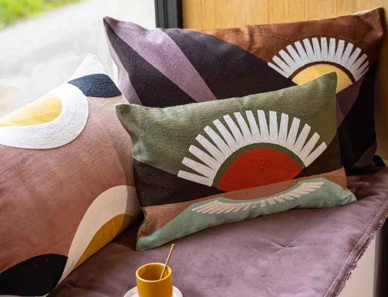 Coussin Brodé Coton - EOL Mineral