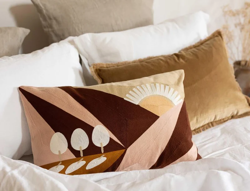 Coussin Brodé Coton - EOL Naturel