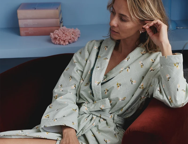 Peignoir Percale de coton - BERGAMOTE