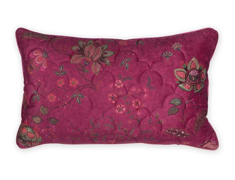 Coussin matelassé Velours - MUMBAI MORNING Rose foncé