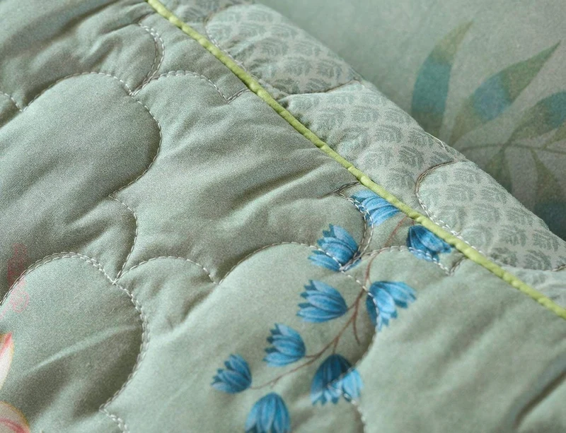 Coussin matelassé Percale de coton - EVERBLOOM Vert