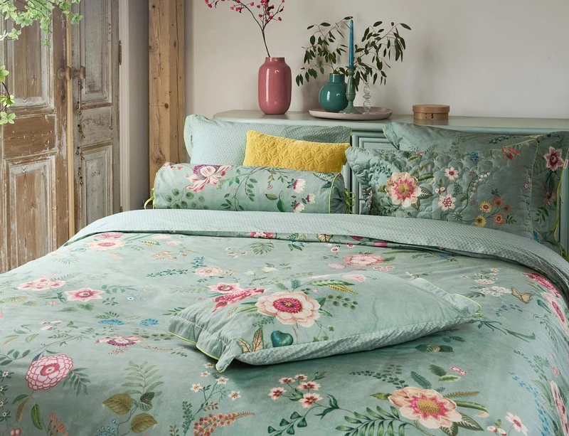 Coussin matelassé Percale de coton - EVERBLOOM Vert