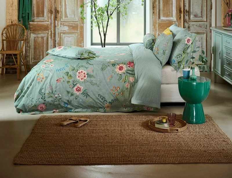 Coussin matelassé Percale de coton - EVERBLOOM Vert