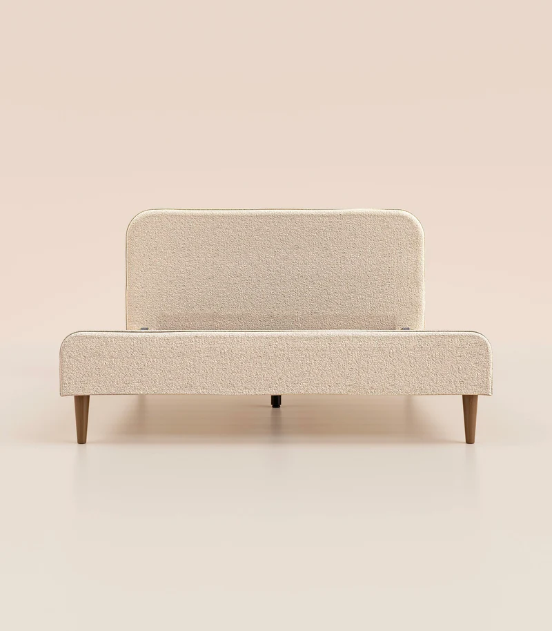 Lit scandi - Beige Bouclé
