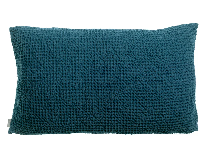 Coussin Nid d'abeille coton recyclé - MAIA Indigo