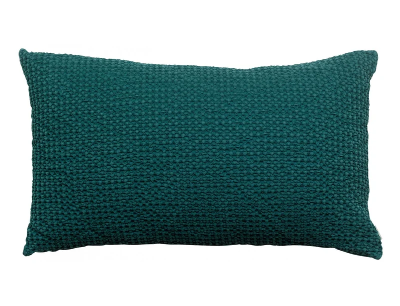 Coussin Nid d'abeille coton recyclé - MAIA Pétrole