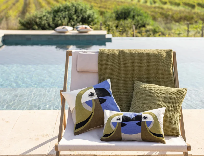 Coussin Nid d'abeille coton recyclé - MAIA Cèdre
