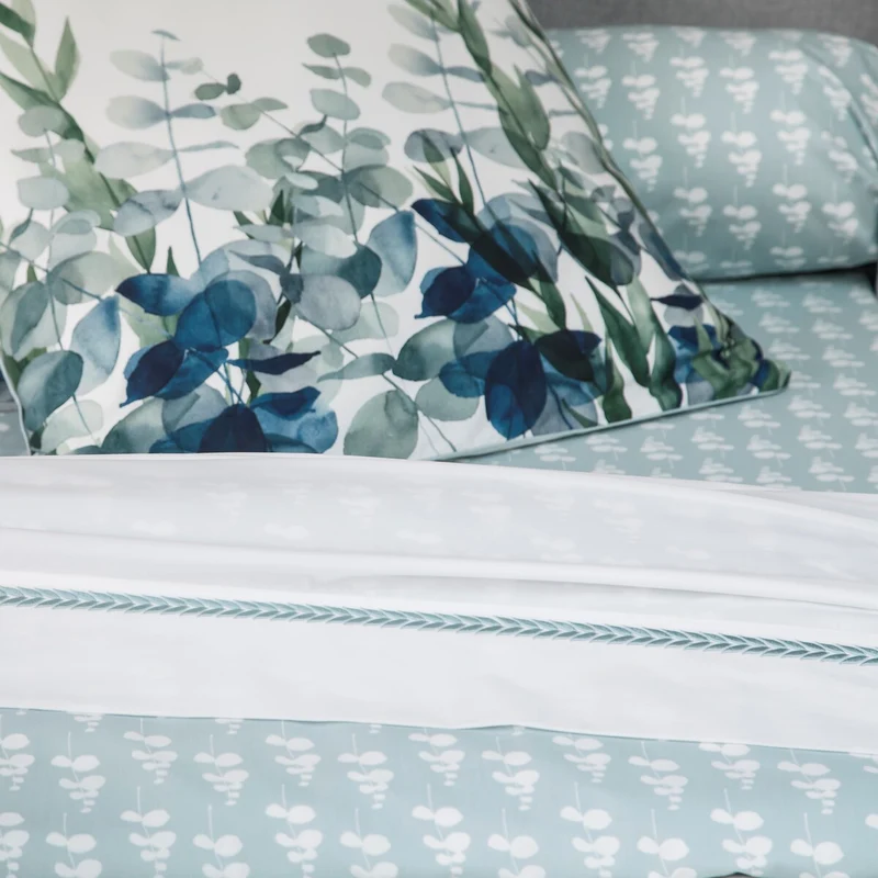 Drap housse Eucalyptus - Percale de coton