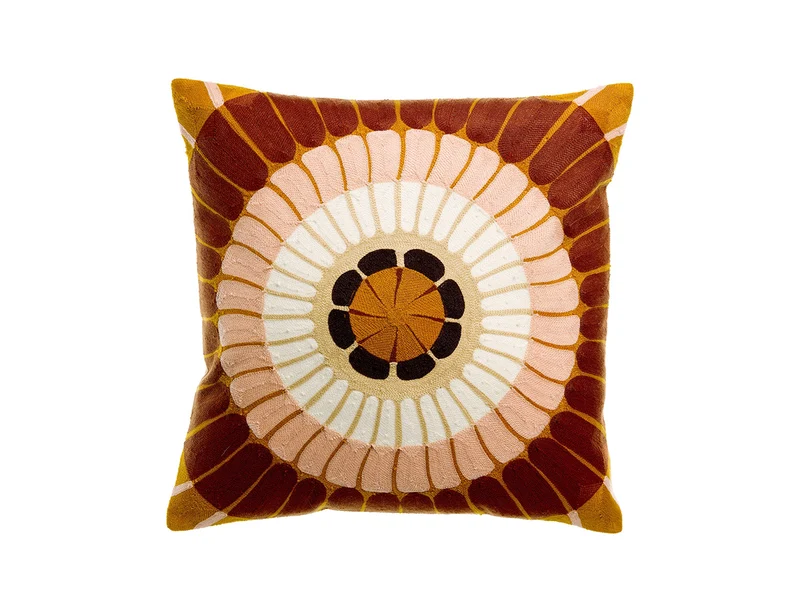 Coussin Coton brodé - ZENO Foret