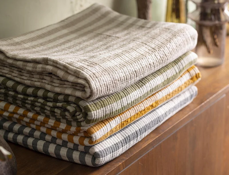 Jeté de lit Coton jacquard - CALISTA Galet