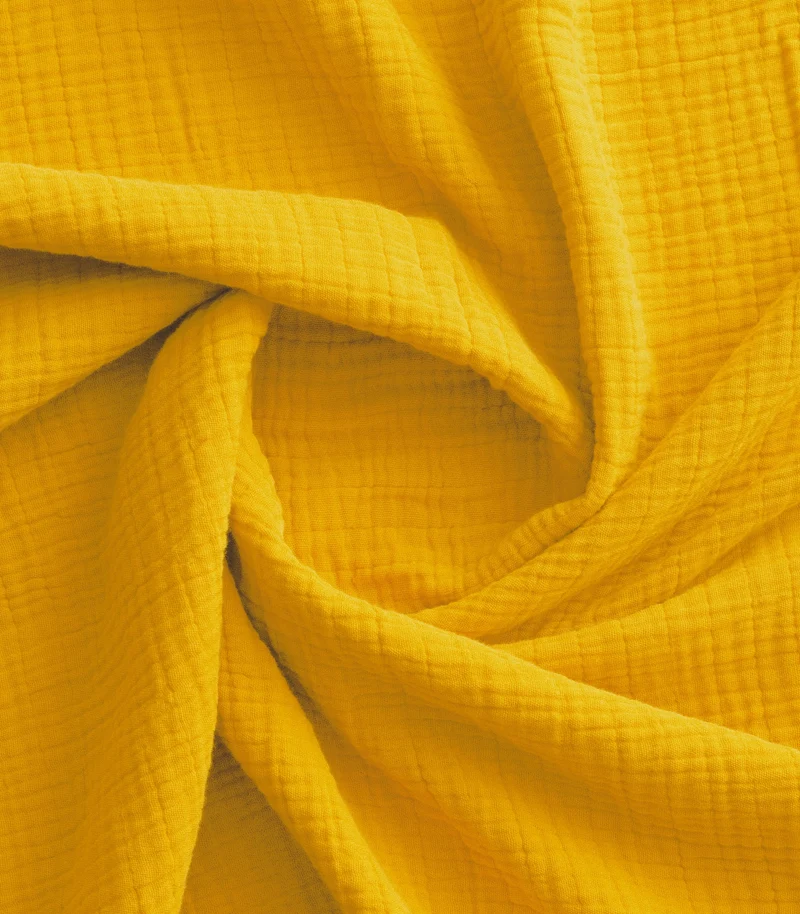 Drap housse en gaze de coton - Jaune safran