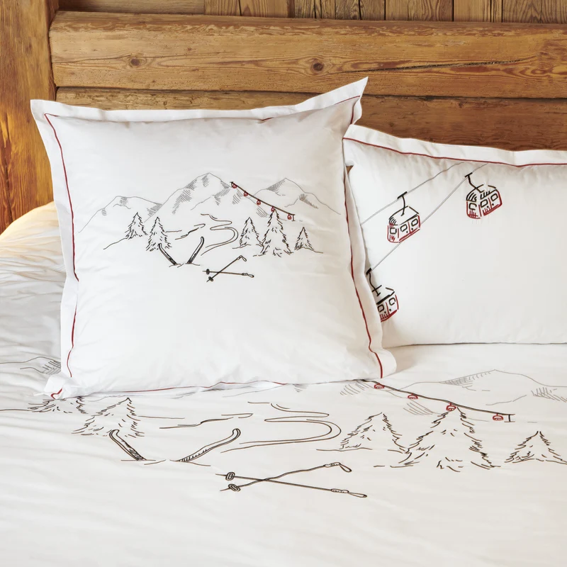 Housse de couette Vosges - Percale de coton brodée