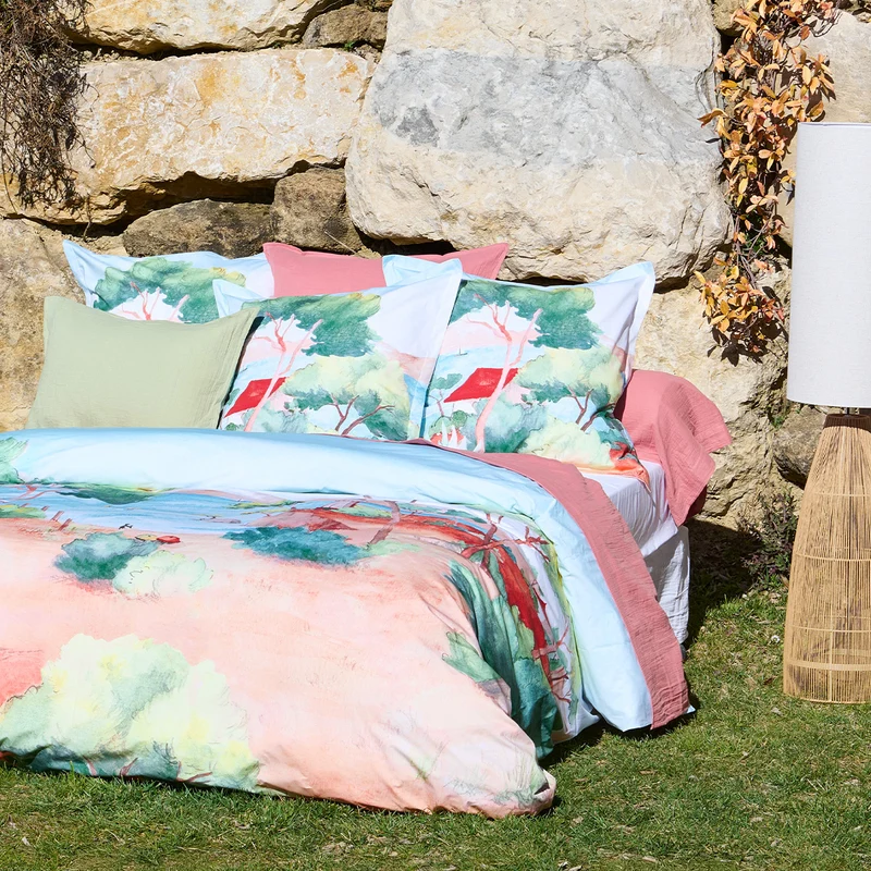 Parure de lit À l’ombre des pins - Percale de coton fils/cm²
