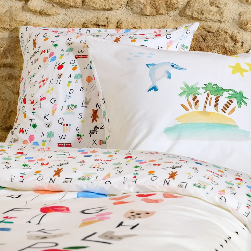 Parure de lit Abécédaire - Percale de coton