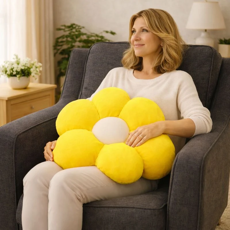 Coussin Fleur jaune