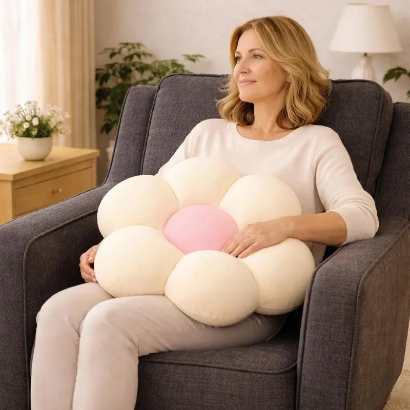 Coussin Fleur crème