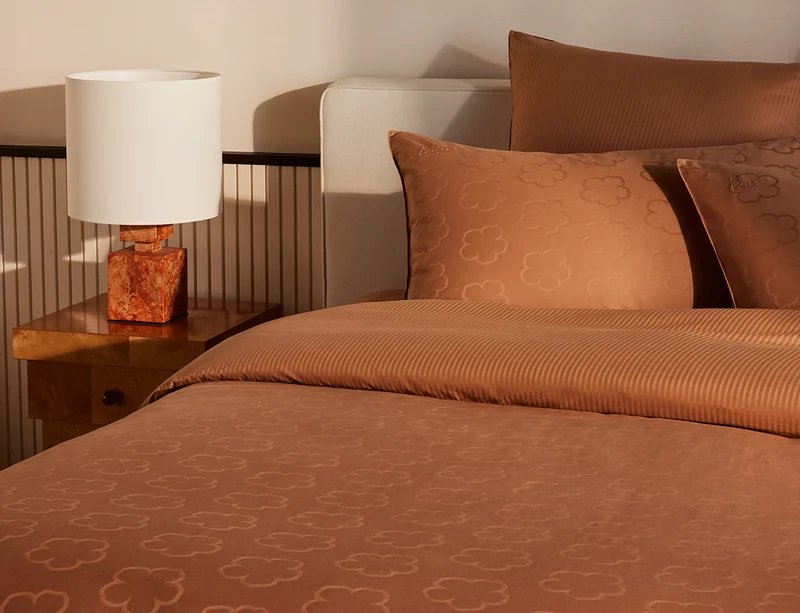 Housse de couette Satin jacquard de coton - K HANADOT Cannelle