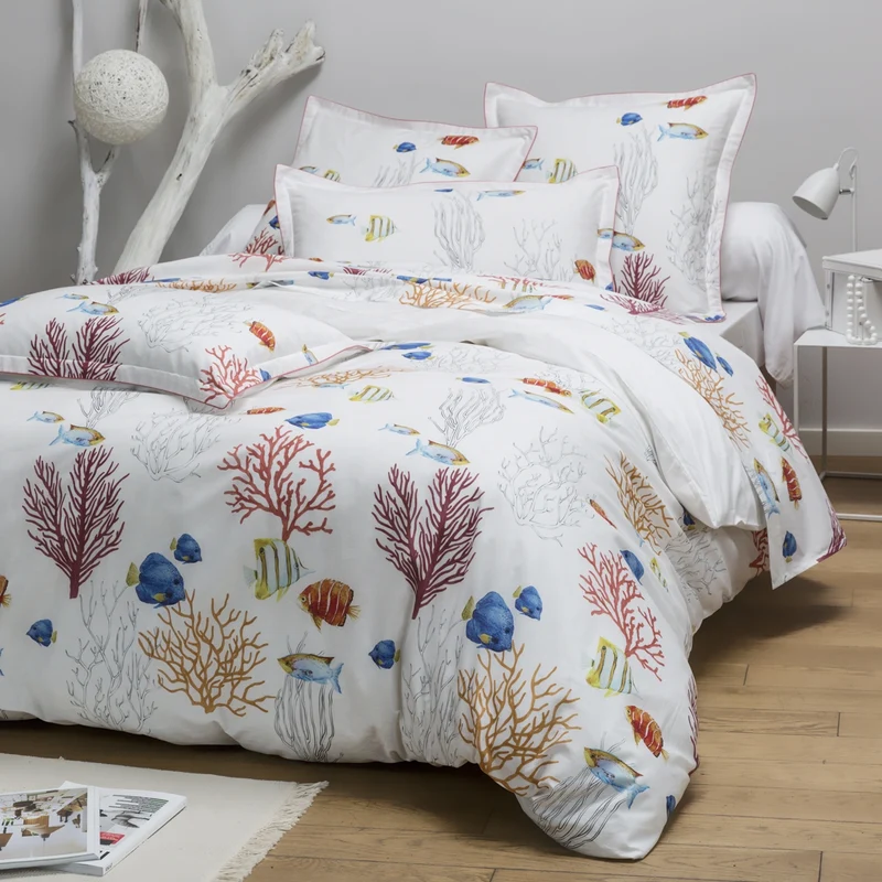Taie d'oreiller Corail - Percale de coton