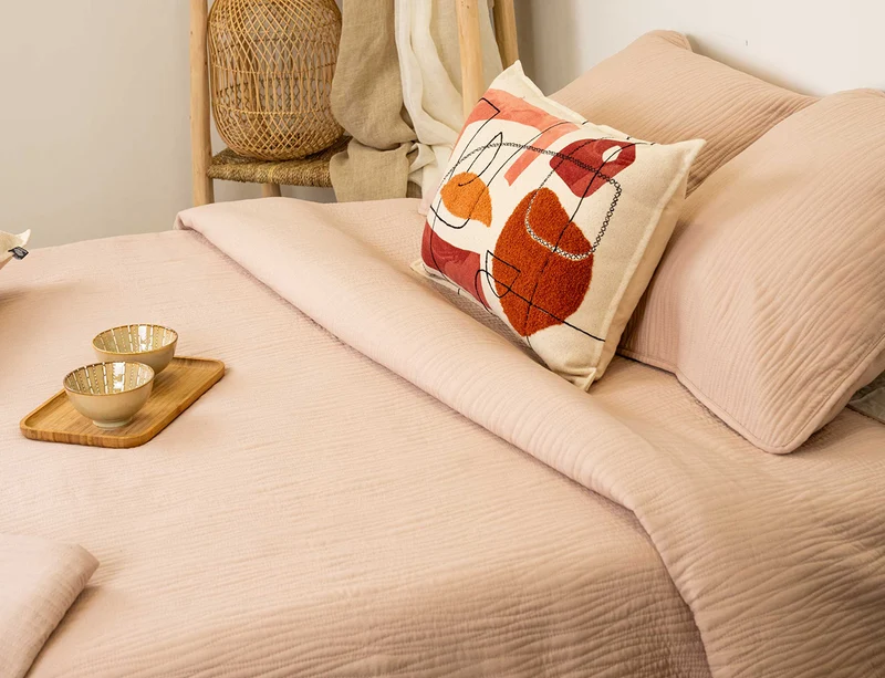 Jeté de lit - ROYAL MONCEAU Vieux Rose