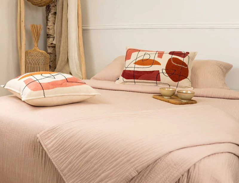 Jeté de lit - ROYAL MONCEAU Vieux Rose