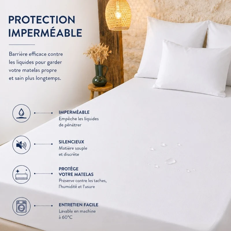 Protège matelas imperméable - Spécial Sèche-linge