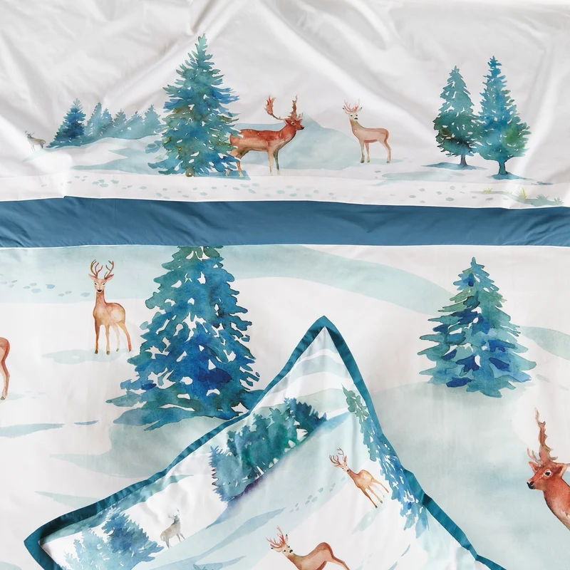 Parure de lit Légende des Cimes - Percale de coton 120 fils/cm²