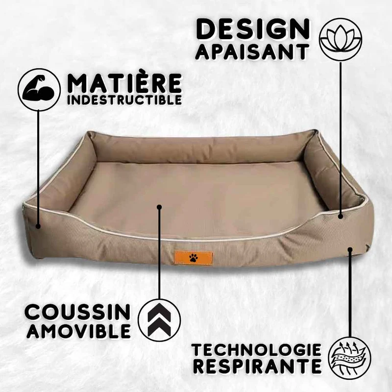 Coussin Indestructible pour Chien marron