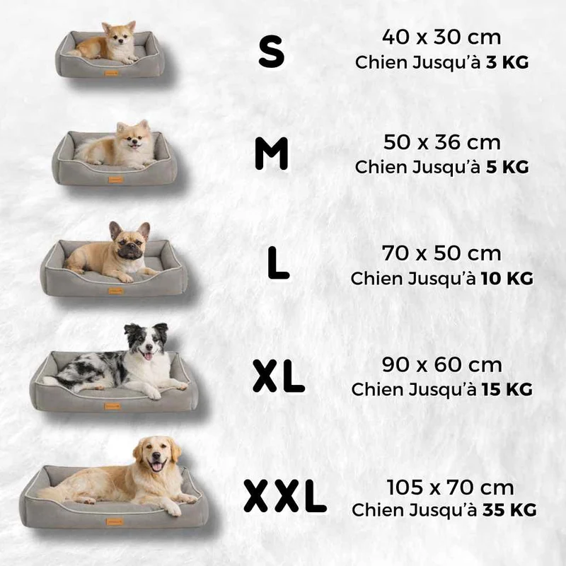 Coussin Indestructible pour Chien gris