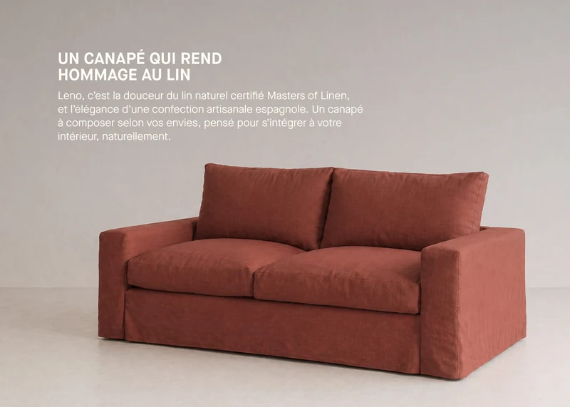 Canapé 3 places en lin LENO