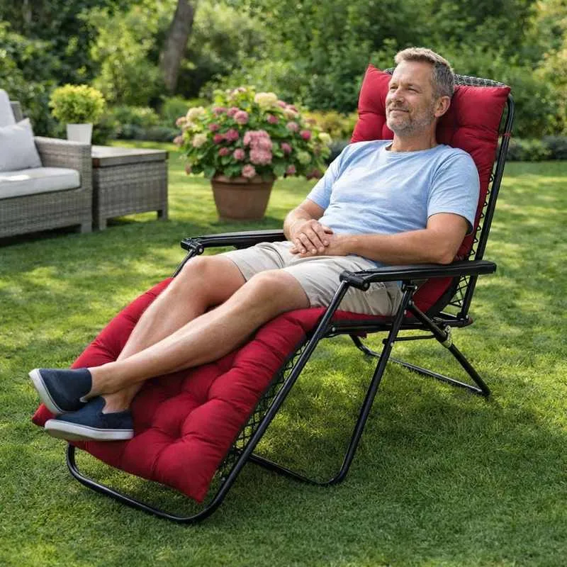 Coussin Chaise Longue bordeaux