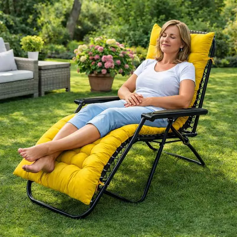 Coussin Chaise Longue jaune