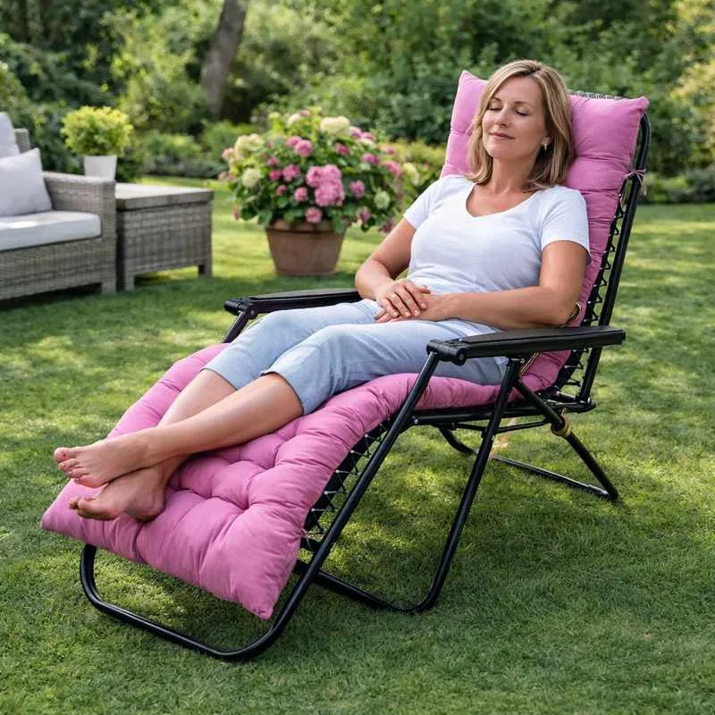 Coussin Chaise Longue rose