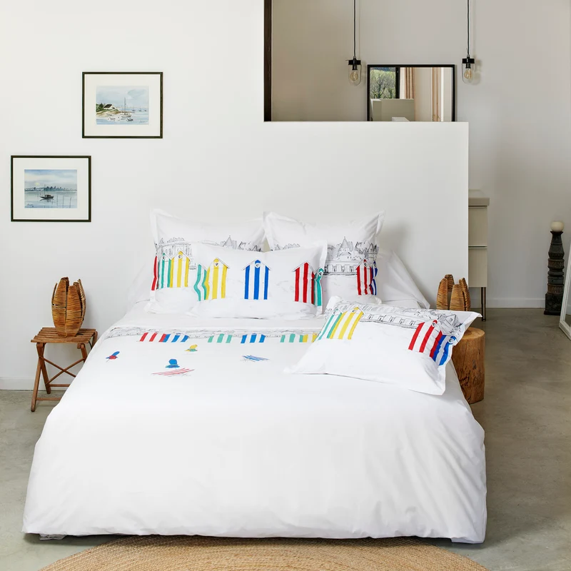 Drap housse Les Planches - Percale de coton