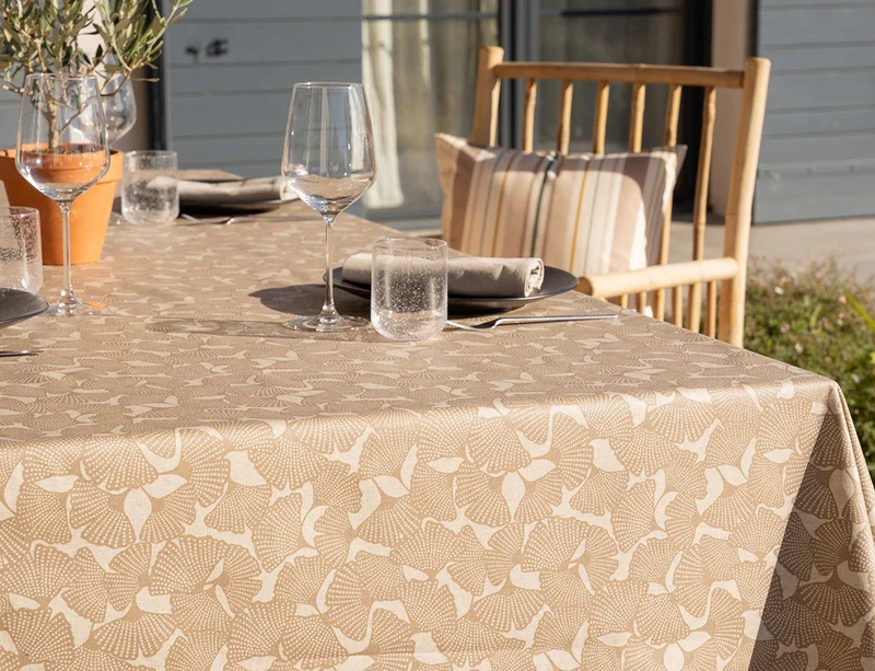 Nappe Plastifiée - GINKGO Taupe