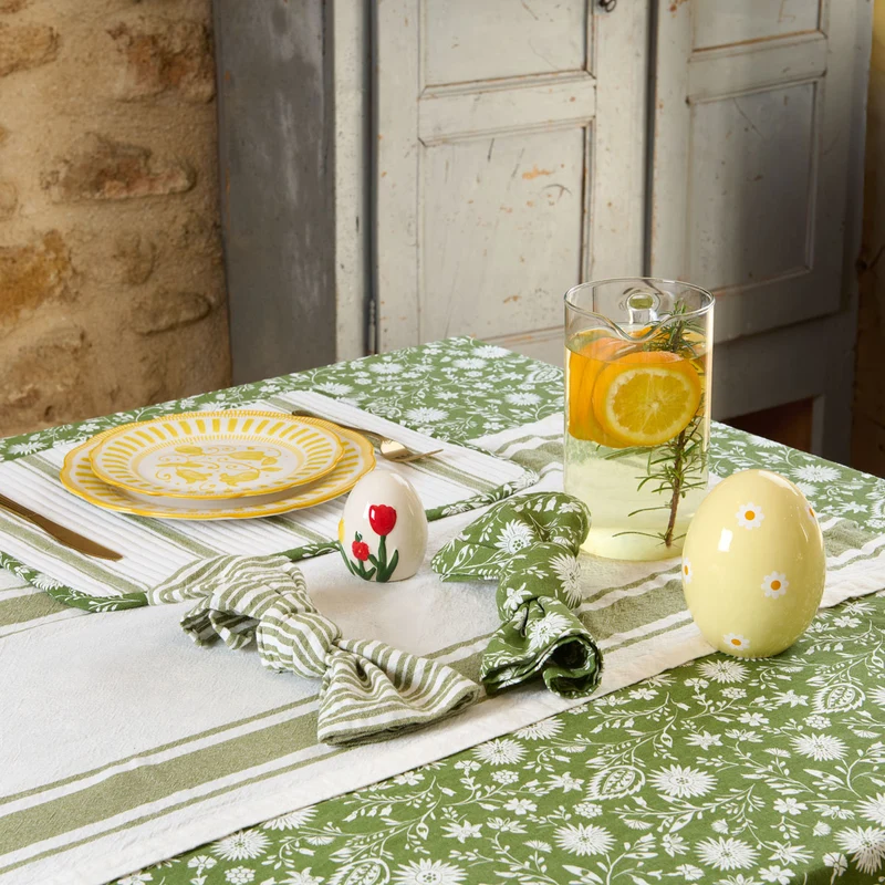Lot de 2 serviettes de table Sous l’Olivier - 100% Coton lavé
