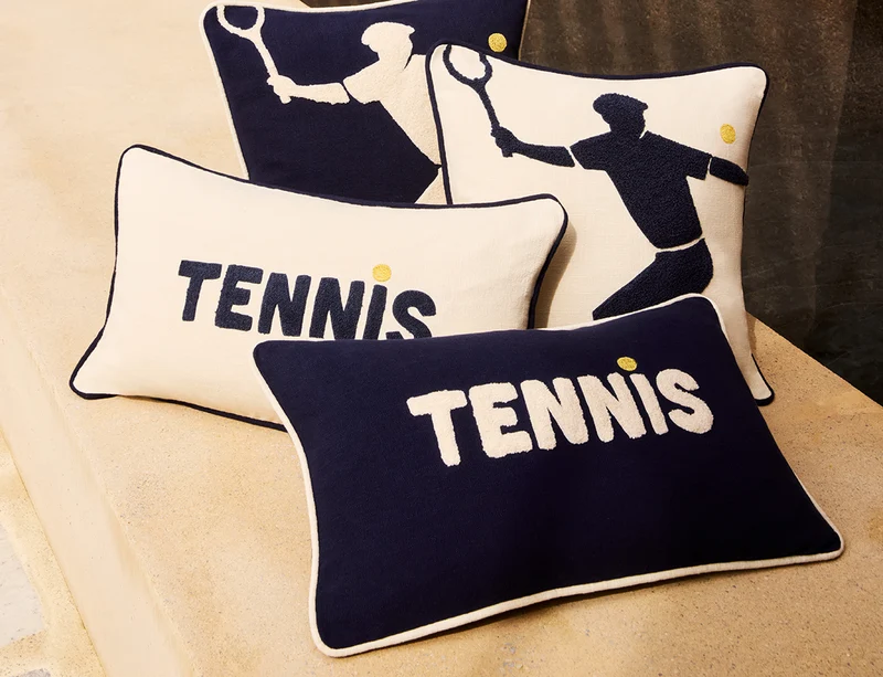 Coussin décoratif Coton - L TENNIS