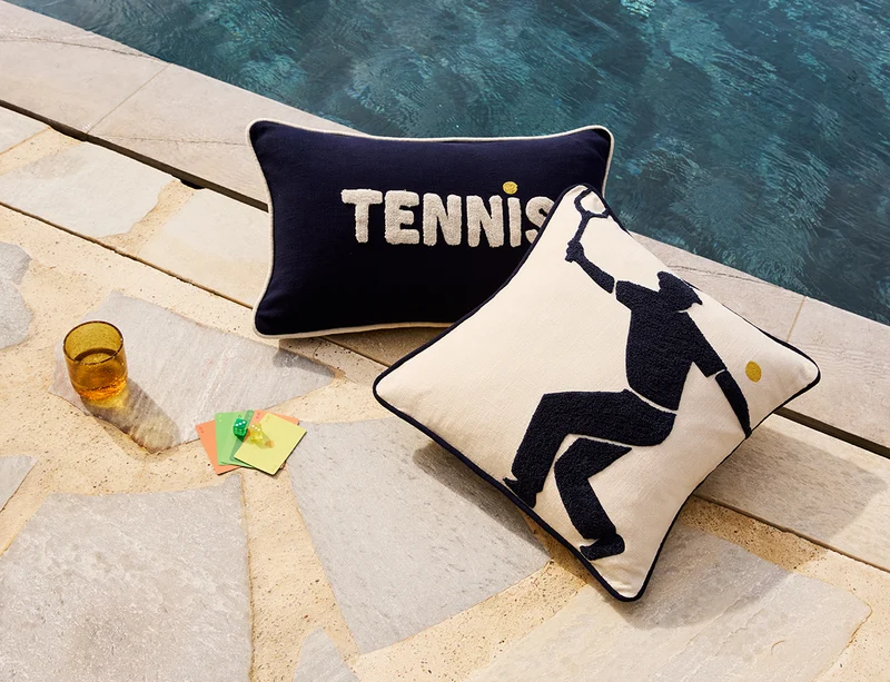 Coussin décoratif Coton - L TENNIS