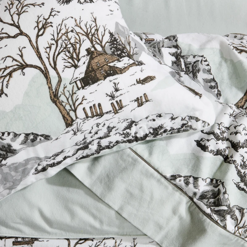 Parure de lit Montagne - Flanelle de coton