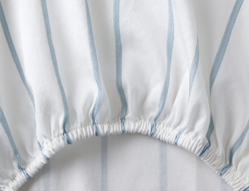 Drap housse Satin de coton lavé - WATER BLOOM